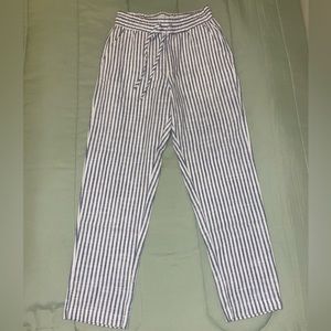 Blue and White Stripped Cotton On Pants